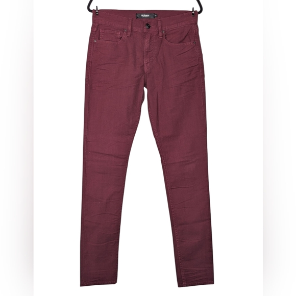 NWT Hudson Mens AXL Skinny Jeans Oxblood Burgundy 30 x 33 - Picture 1 of 7